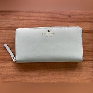 Kate Spade Large Continental Zip Around Wallet Frosty Mint Green